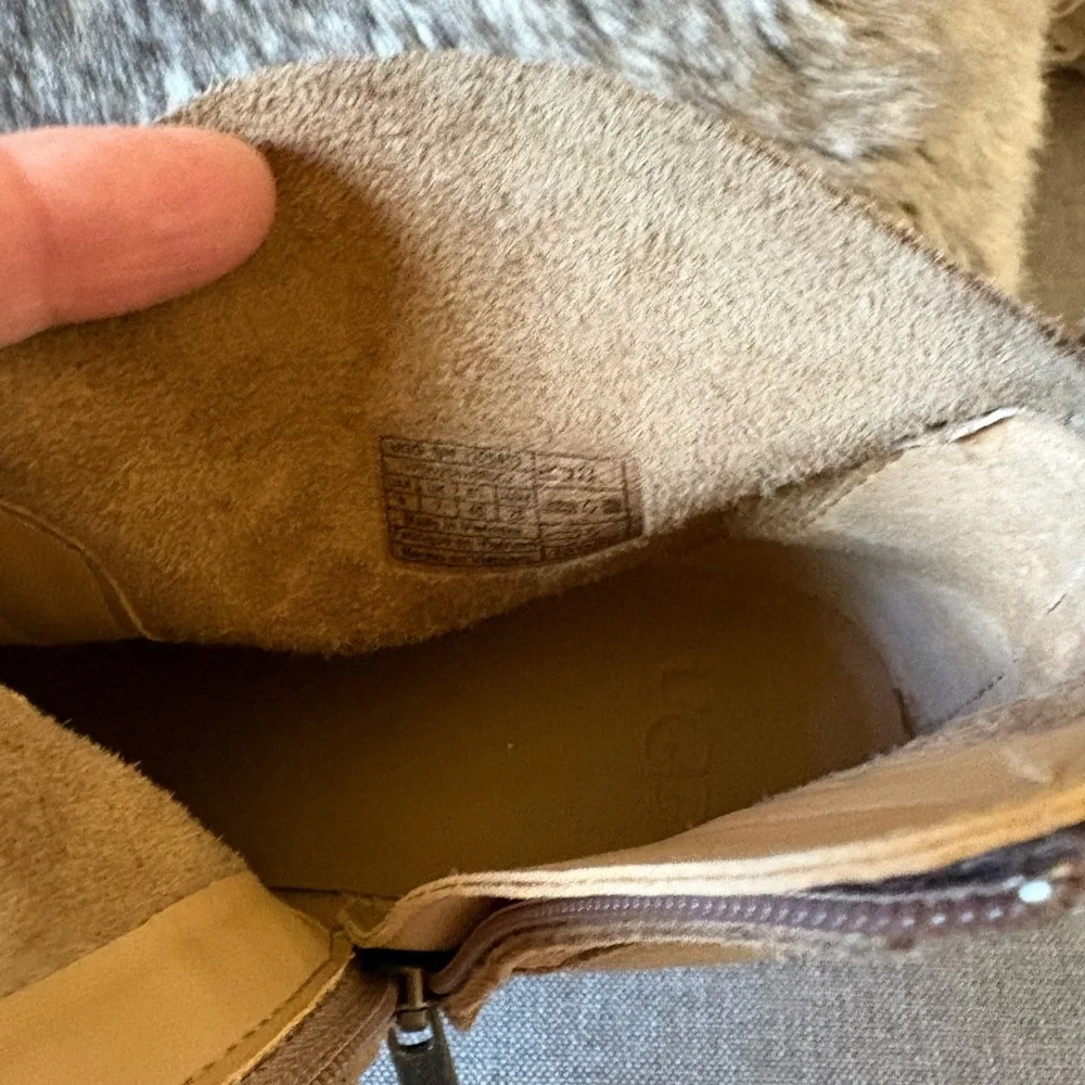 UGG Women's Tan Suede Ankle Boots - Picture 5 of 5